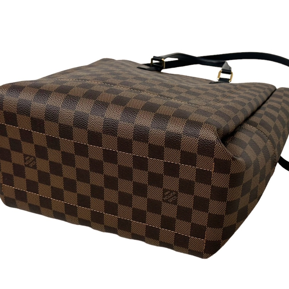 Louis Vuitton Damier Ebene Belmont NV MM Tote Bag N60294 LV + Pouch Brown Black - Picture 5 of 12